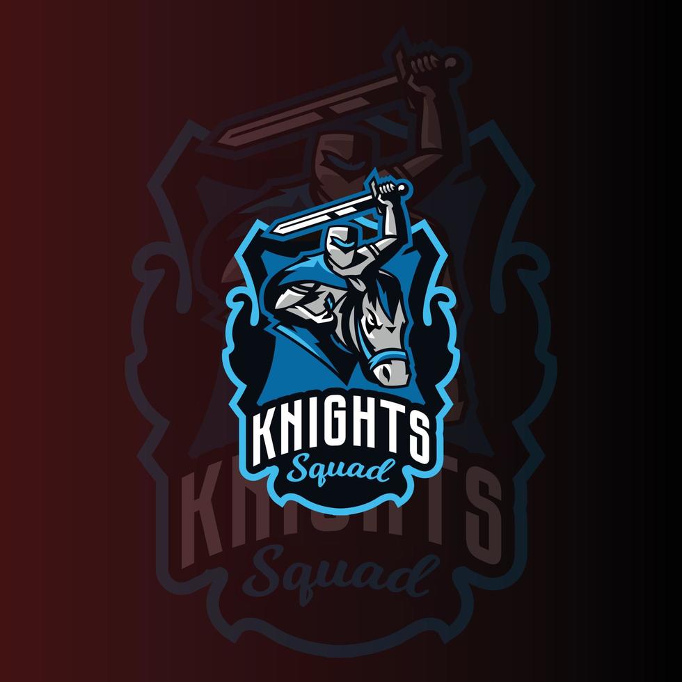 Knight with sword E-sports Gaming logo vector template. Gaming Logo. sports logo design