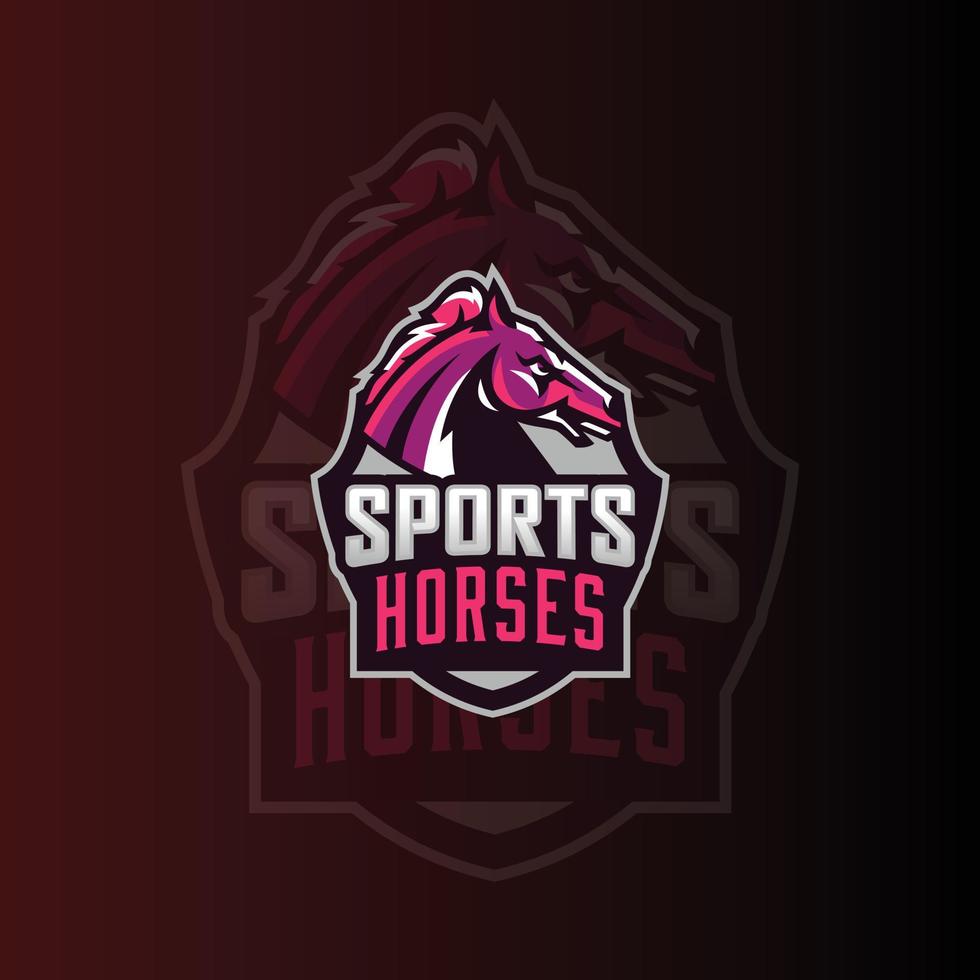 Tringle Horse head E-sports Gaming logo vector template. Gaming Logo. sports logo design