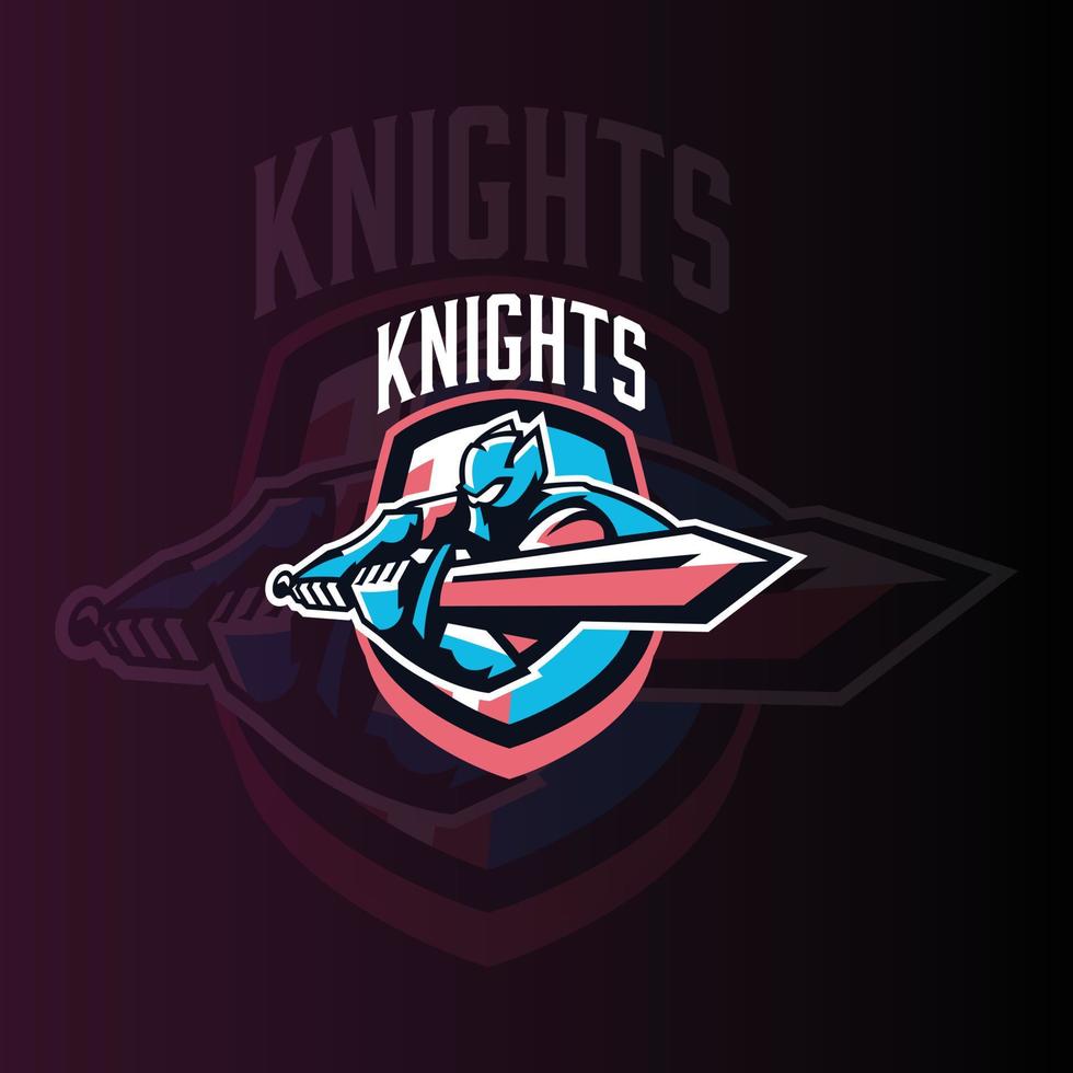 Knight with sword E-sports Gaming logo vector template. Gaming Logo. sports logo design