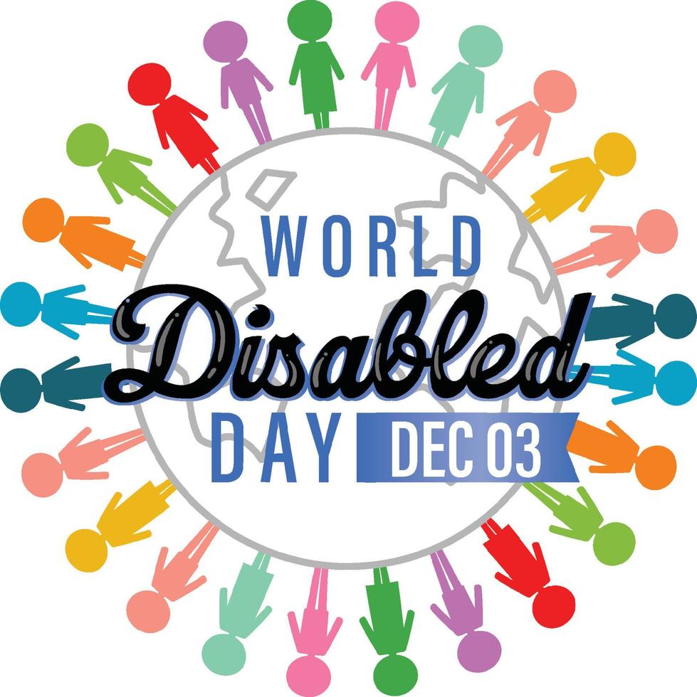 Poster design for world disabled day vector