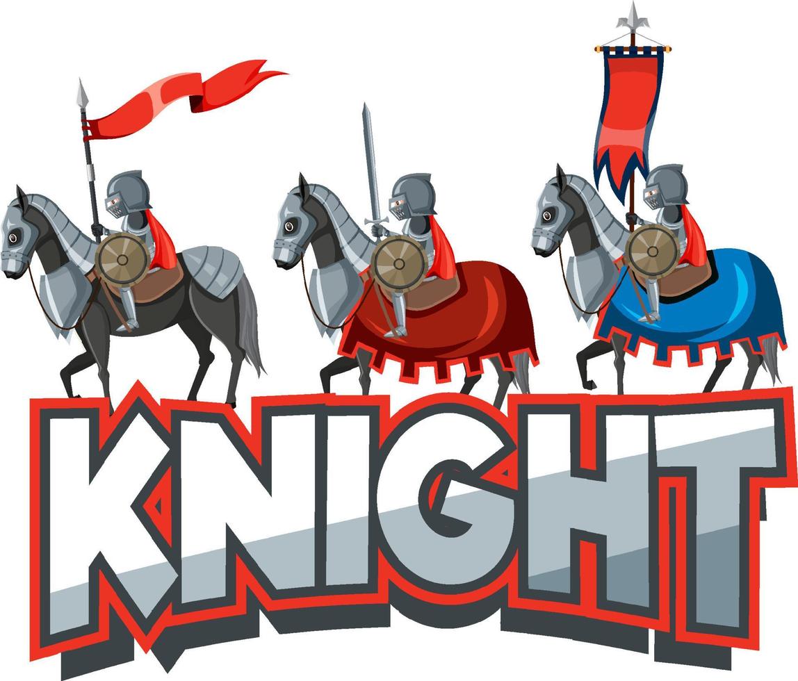 Medievil knight logo on white background vector