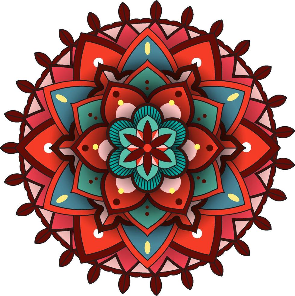 Vintage mandala with thin lines vector