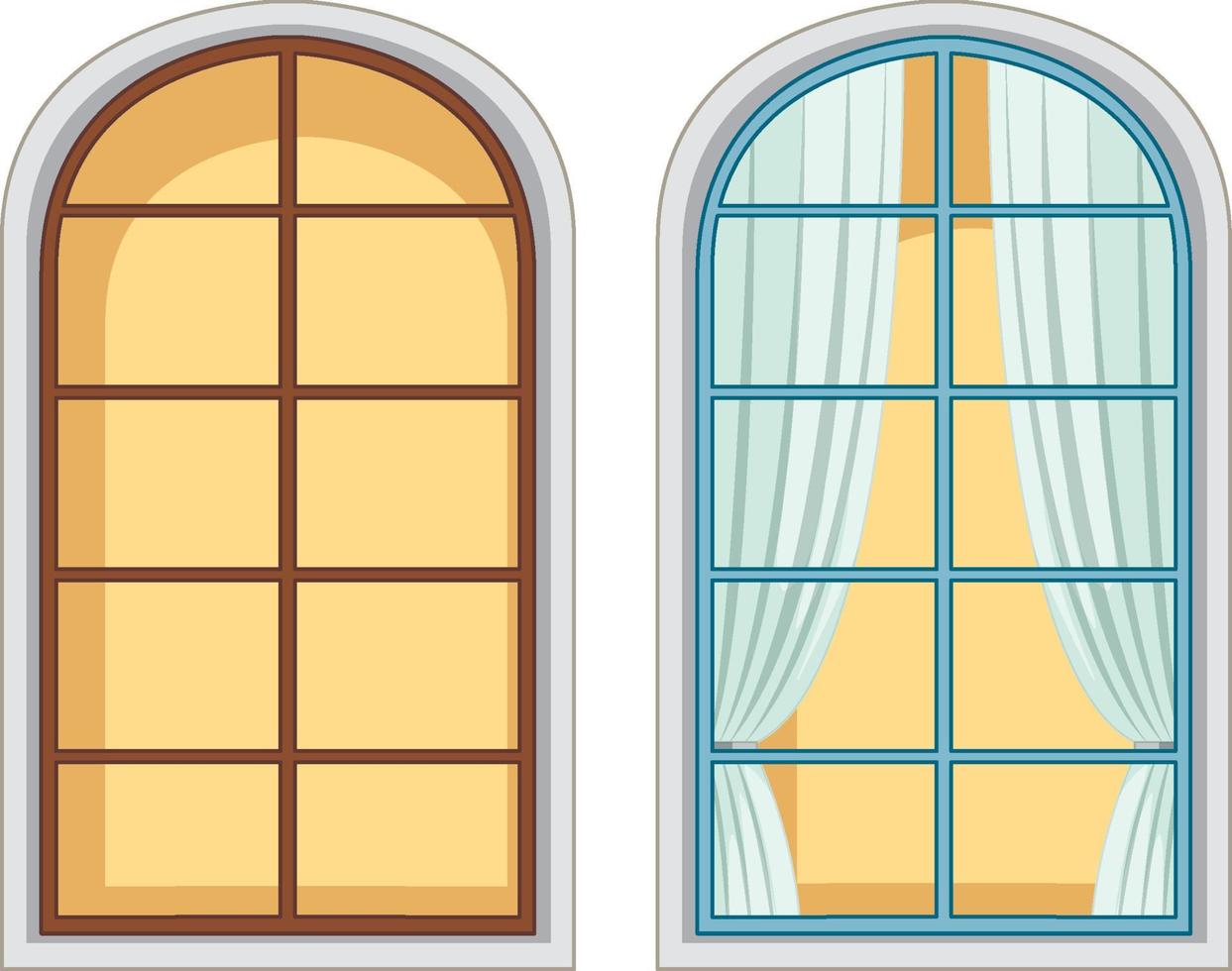 conjunto de ventana sobre fondo blanco vector