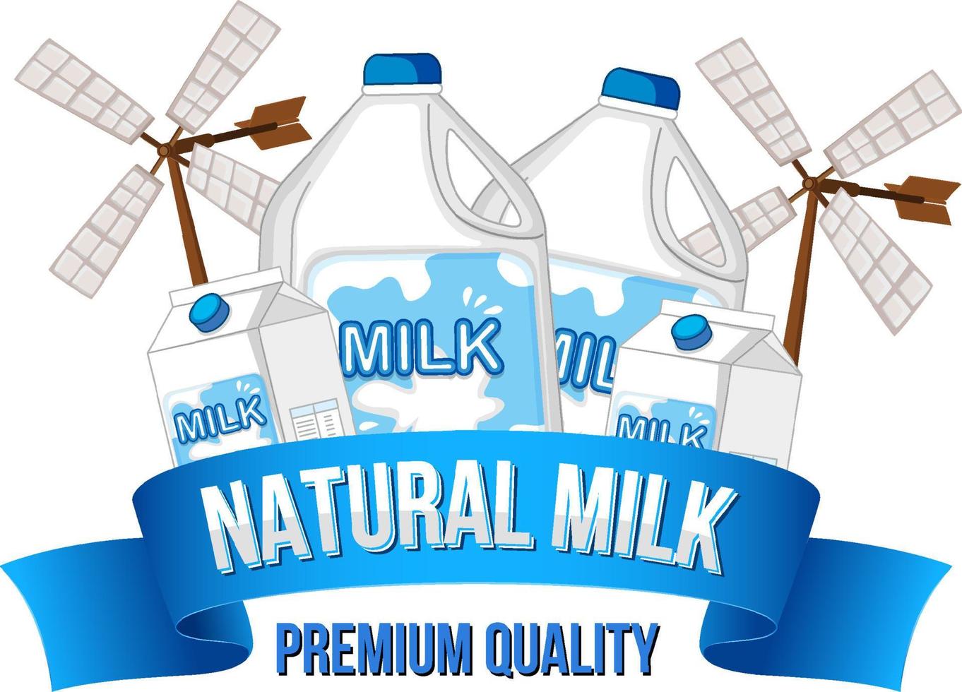 Milk with a Natural milk label vector