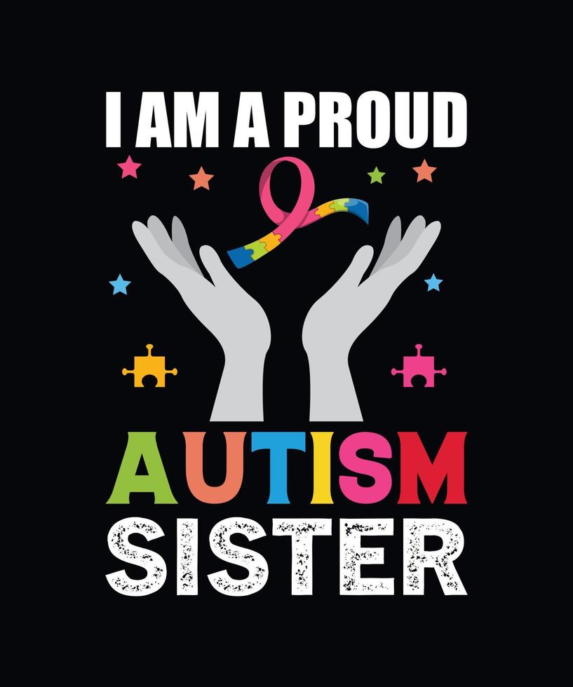 estoy orgullosa hermana del autismo vector