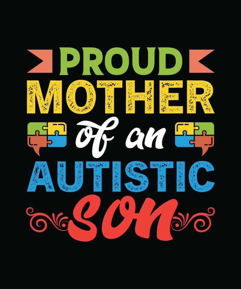 Proud mother of an autistic son vector