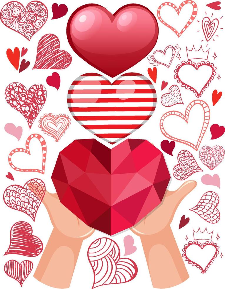 Valentine theme with many hearts vector
