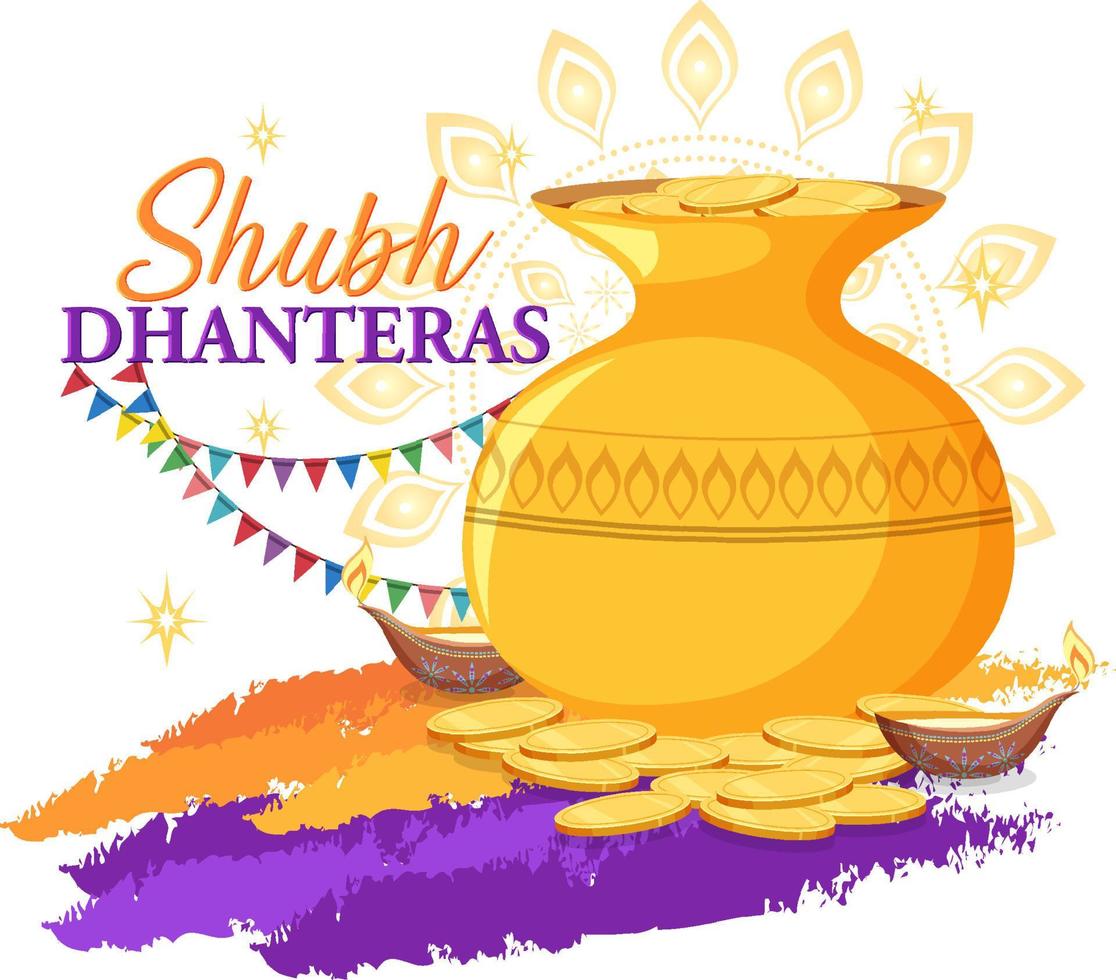 icono del día hindú shubh dhanteras vector