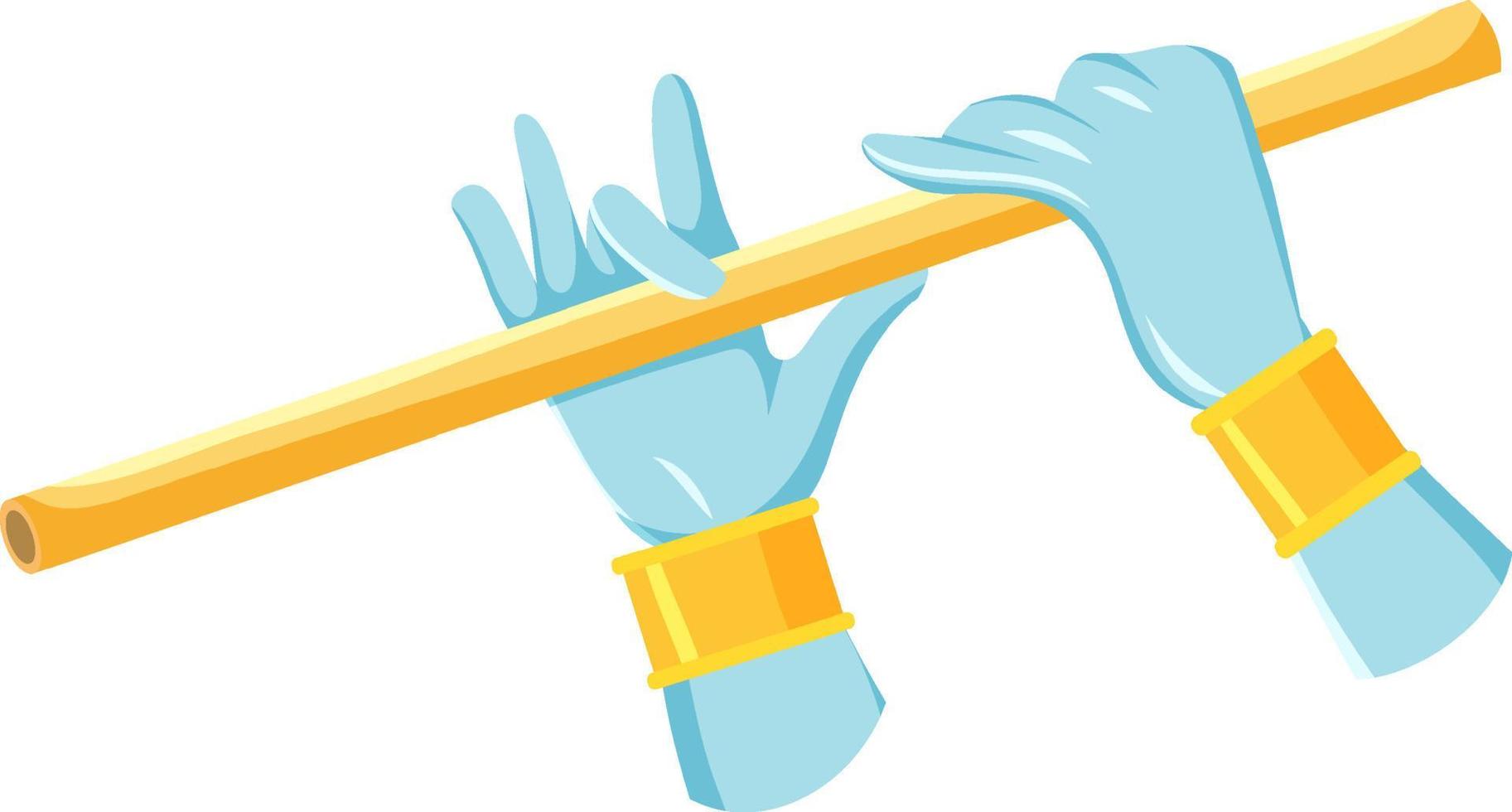 Blue hands playing flute vector