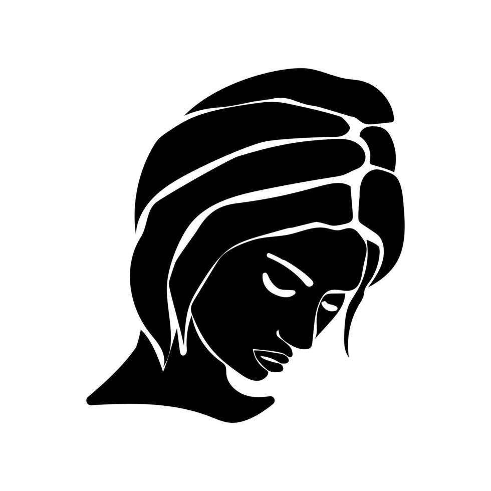 Zodiac sign Virgo silhouette, one of the 12 horoscope signs in the form of a girl vector