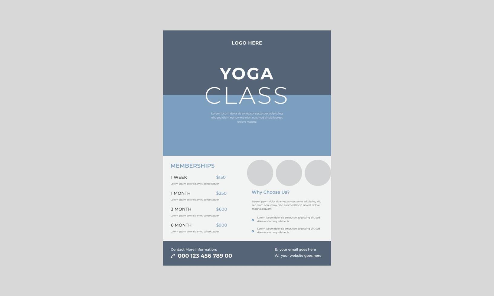 Yoga flyer design template, Fitness Training banner design template, Yoga online class Flyer Template, Yoga Business Flyer Template vector