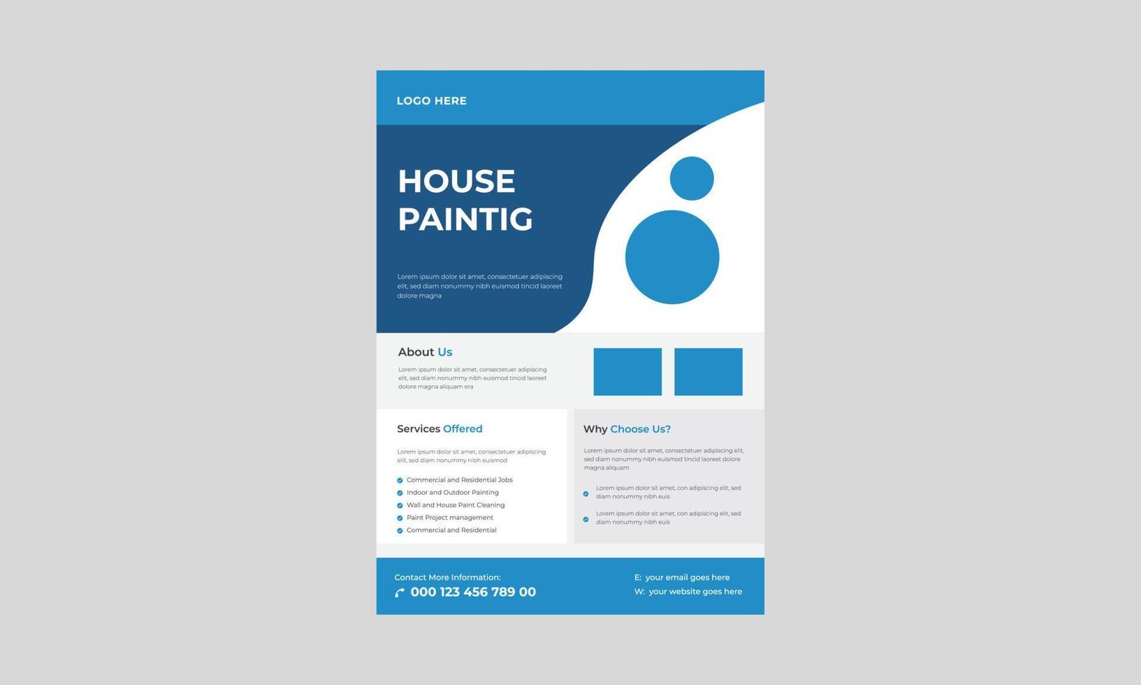 Painting service flyer, Paint service flyer design template, Paint services flyer, vector