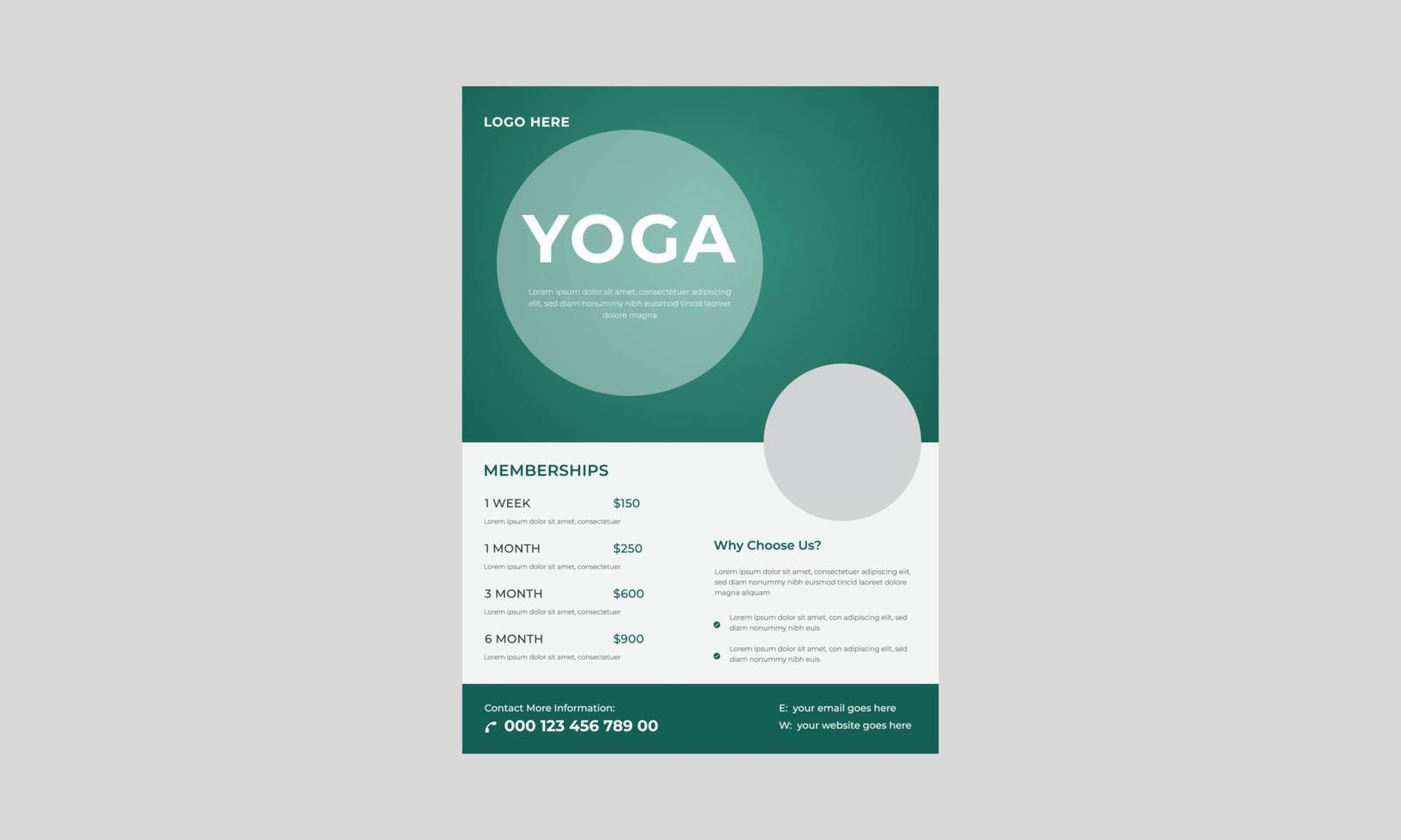 Yoga flyer design template, Fitness Training banner design template, Yoga online class Flyer Template, Yoga Business Flyer Template vector