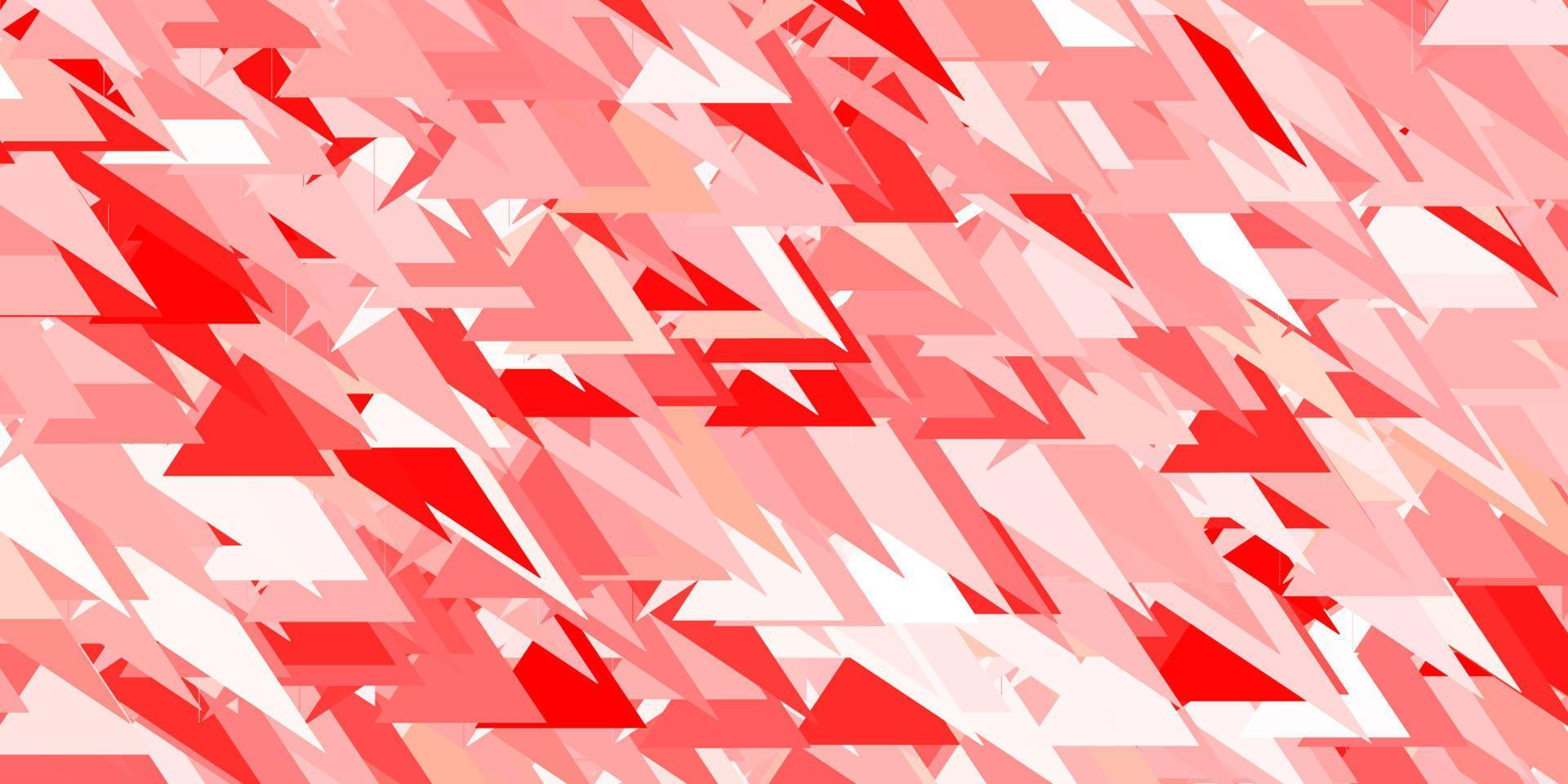 plantilla de vector rojo claro con formas triangulares.