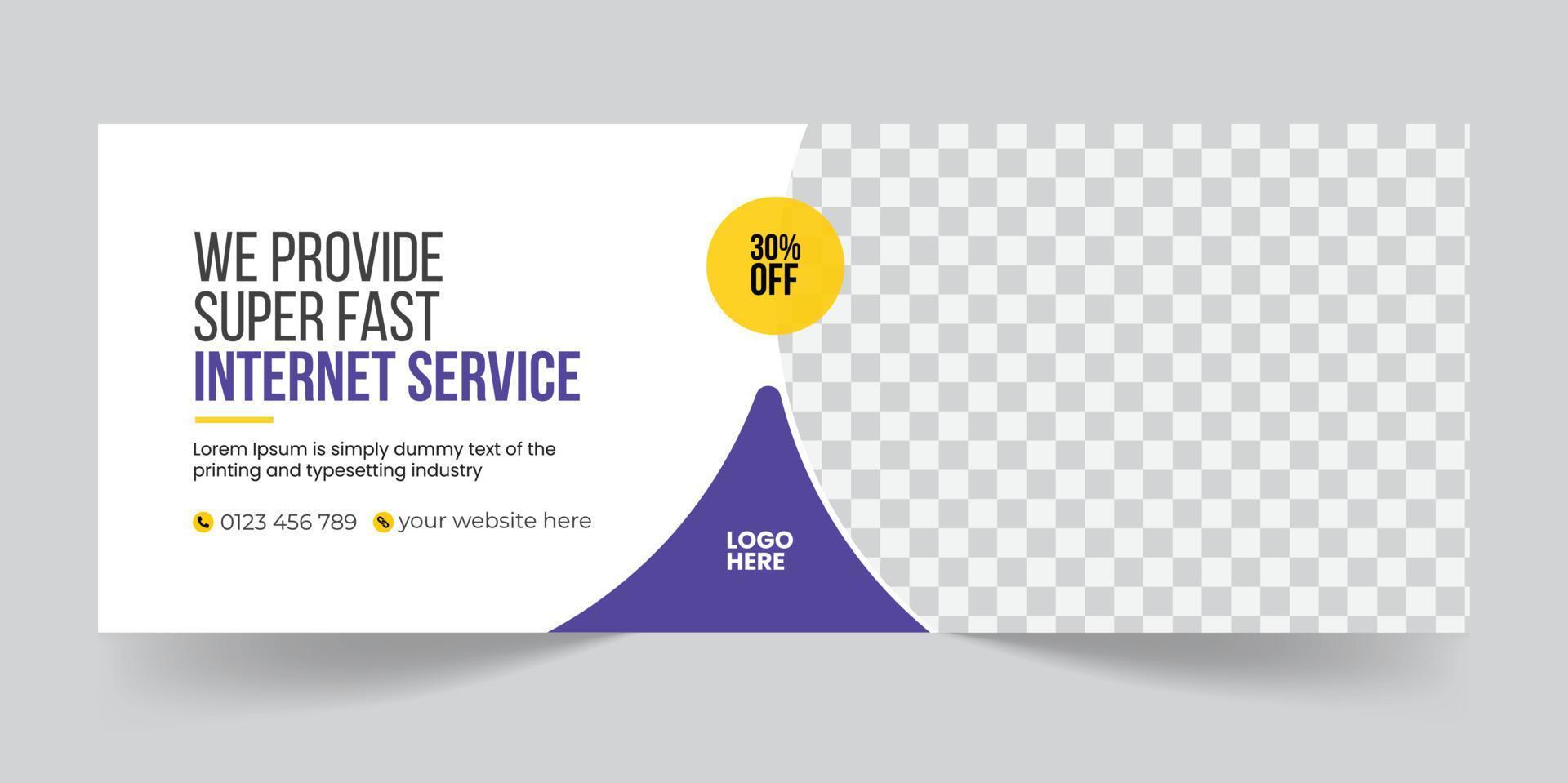 Internet service web banner design or social media timeline banner design  pro download 6212757 Vector Art at Vecteezy