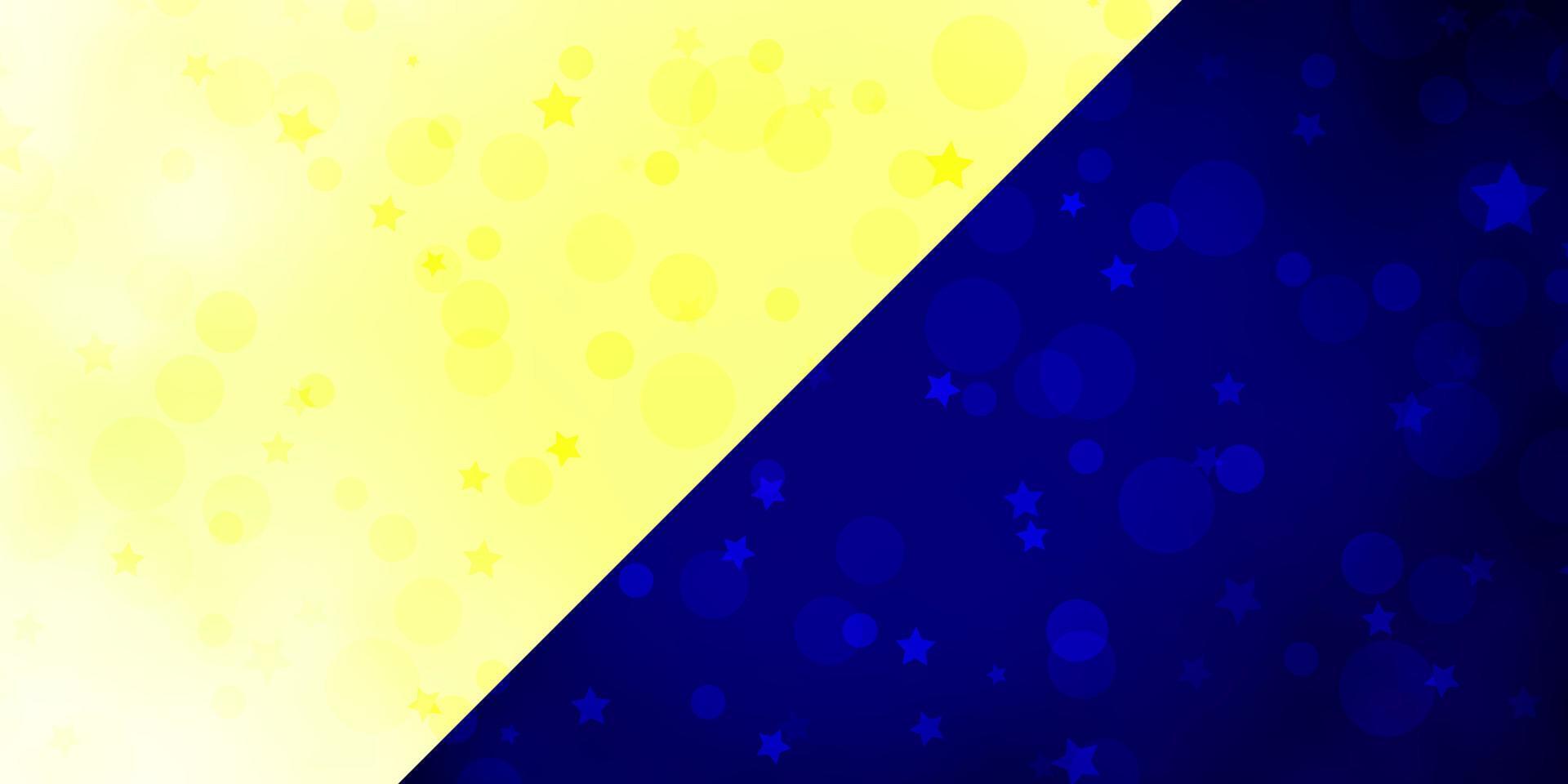 Vector layout with circles, stars.