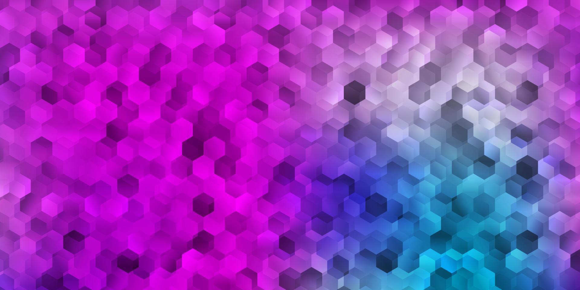 plantilla de vector de color rosa claro, azul en un estilo hexagonal.