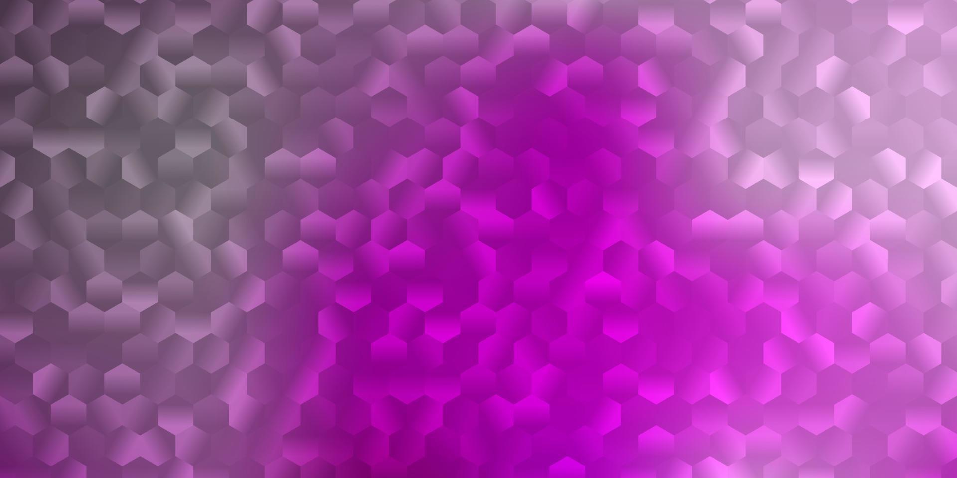 Light purple, pink vector pattern with hexagons.