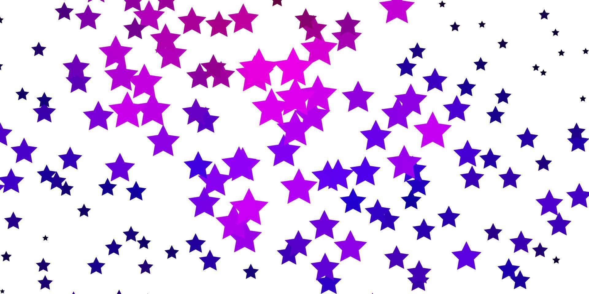 textura de vector púrpura claro con hermosas estrellas.