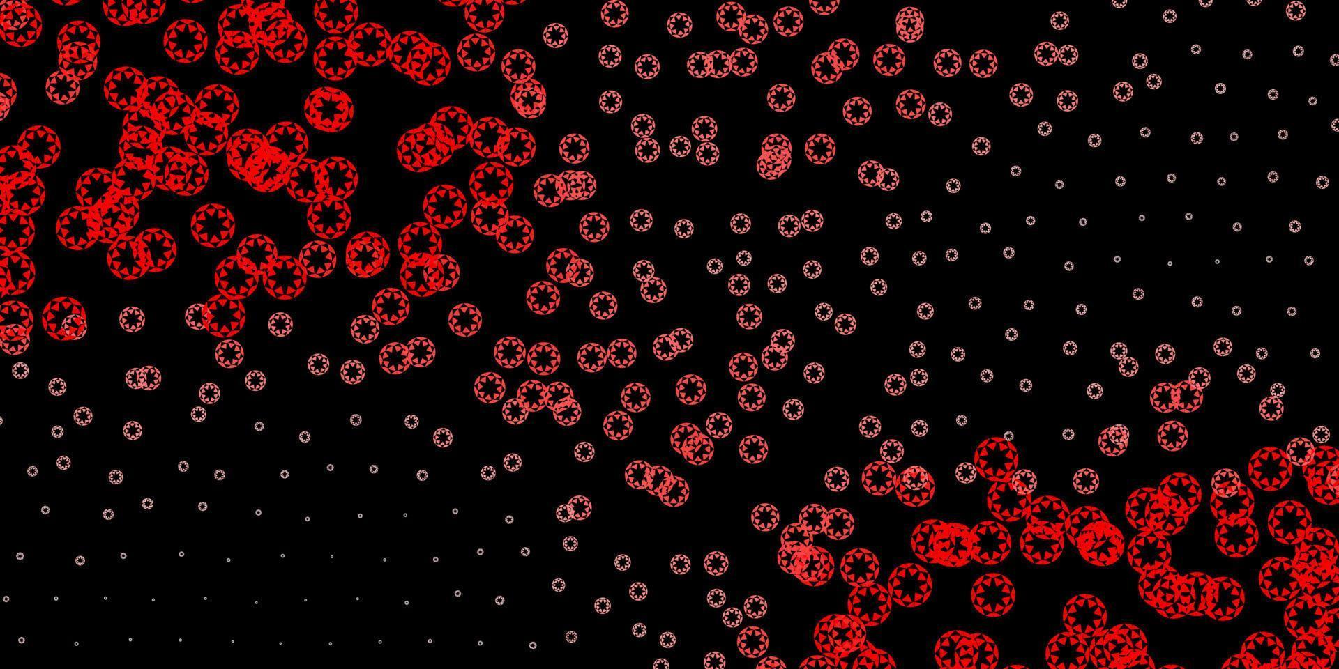 Dark red vector background with bubbles.