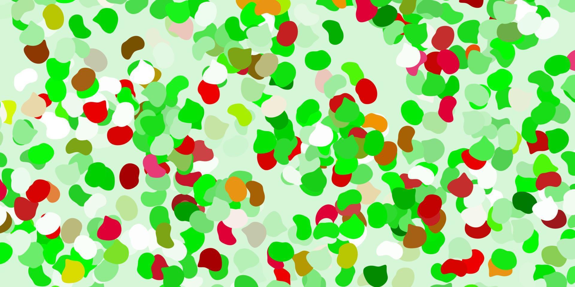 Light green, red vector texture with memphis shapes.