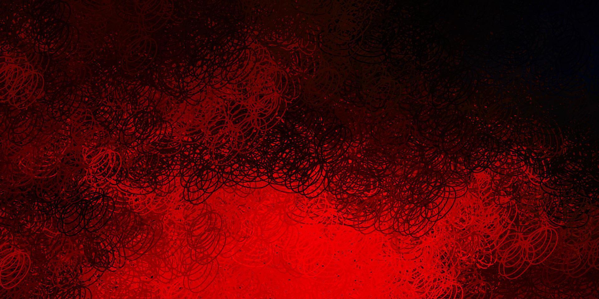 Dark orange vector background with bubbles.