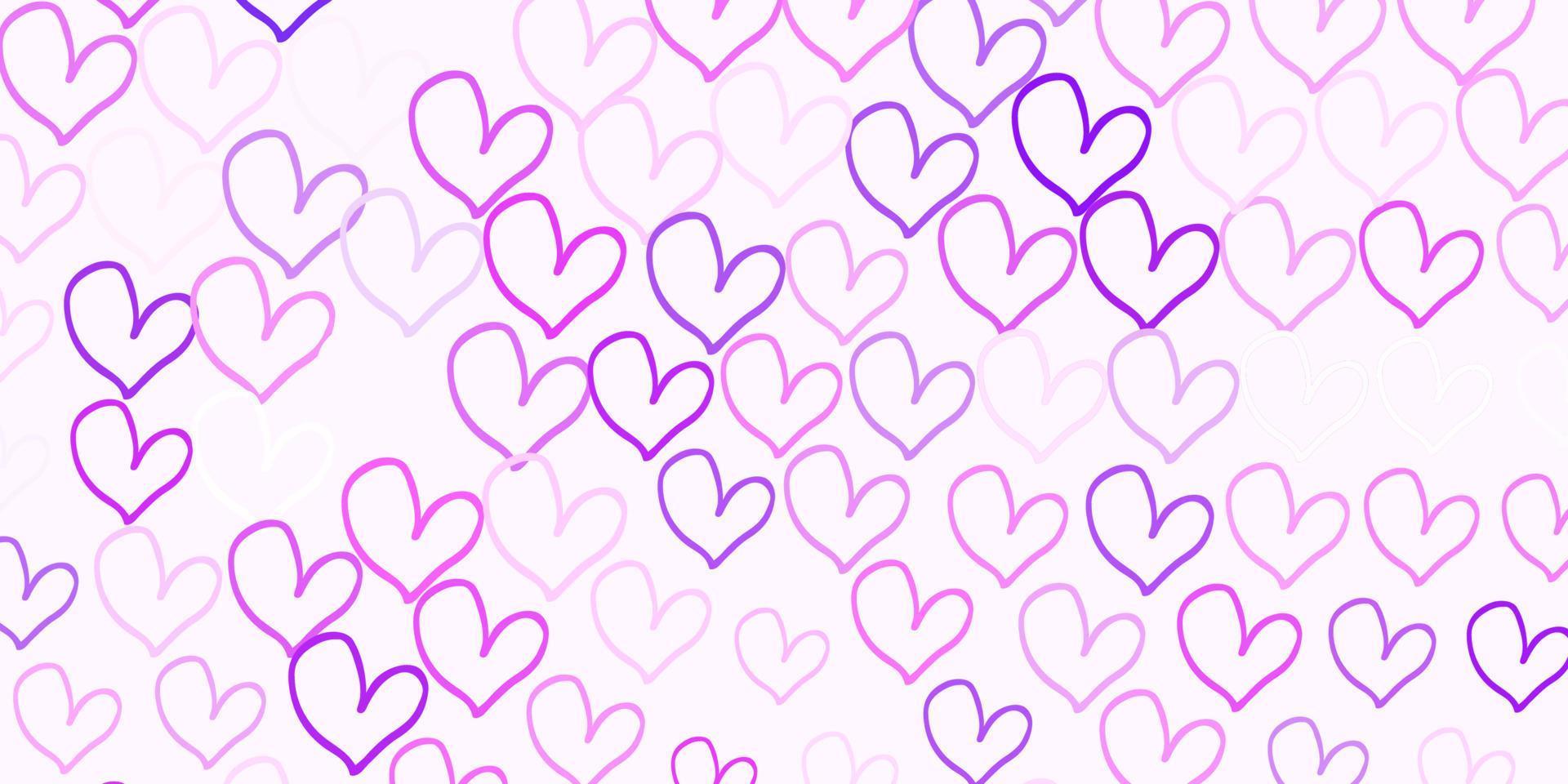 Light Purple vector backdrop with sweet hearts.