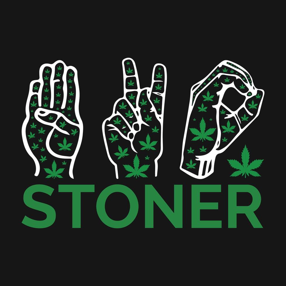 Cannabis Weed Marijuana Stoner T-Shirt Vector
