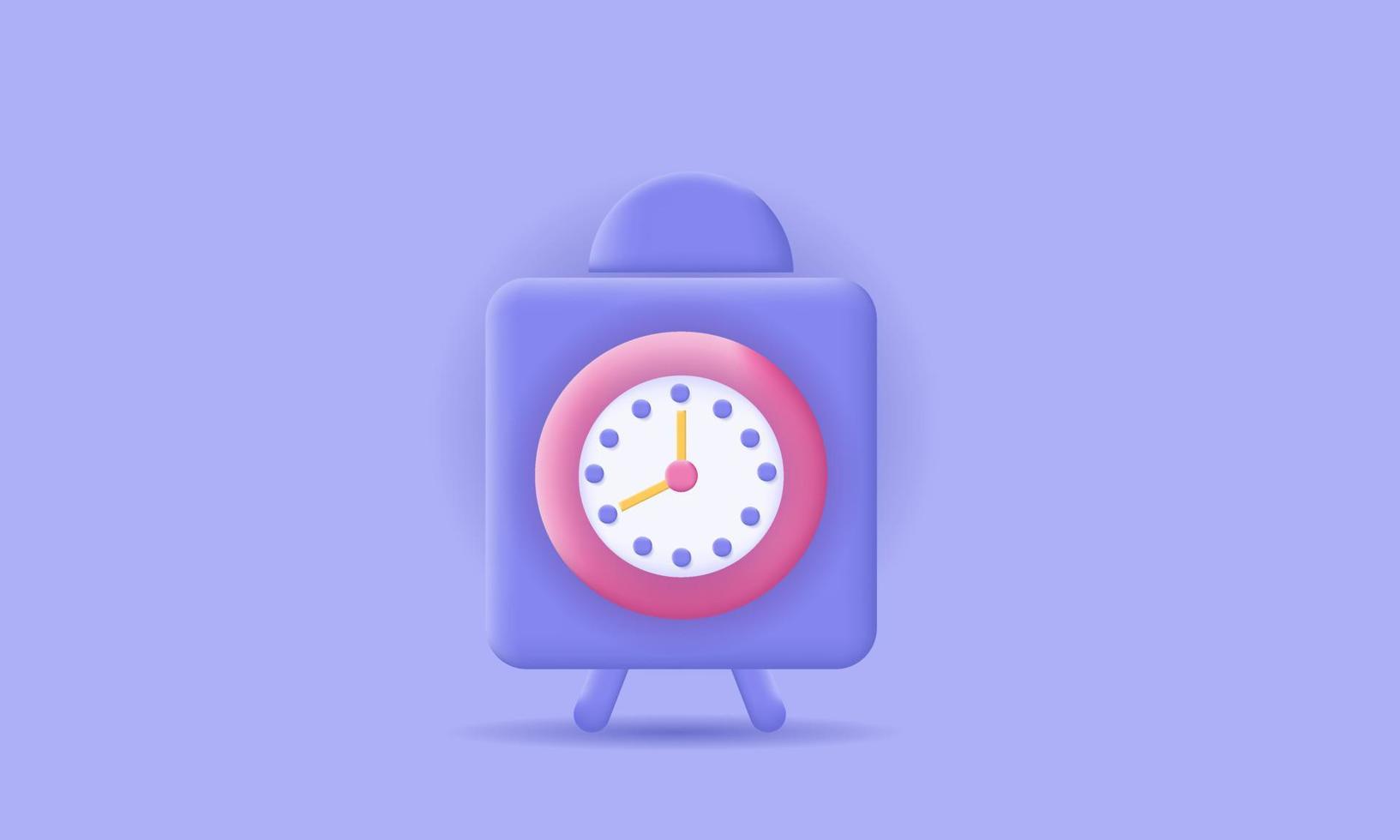 alarma de campana púrpura de ilustración 3d de diseño vectorial vector