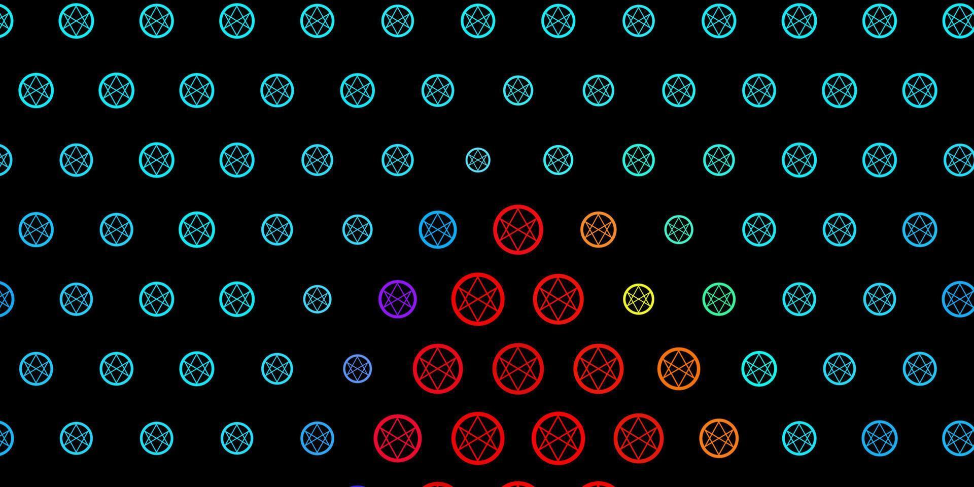 patrón de vector azul oscuro, rojo con elementos mágicos.