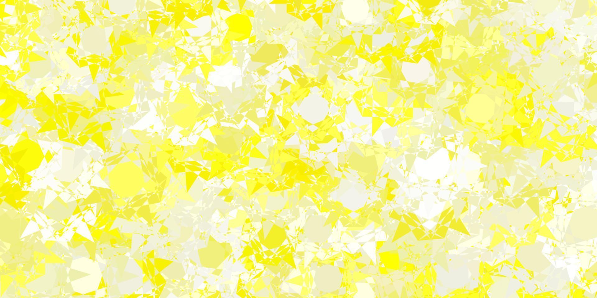 plantilla de vector amarillo claro con formas triangulares.