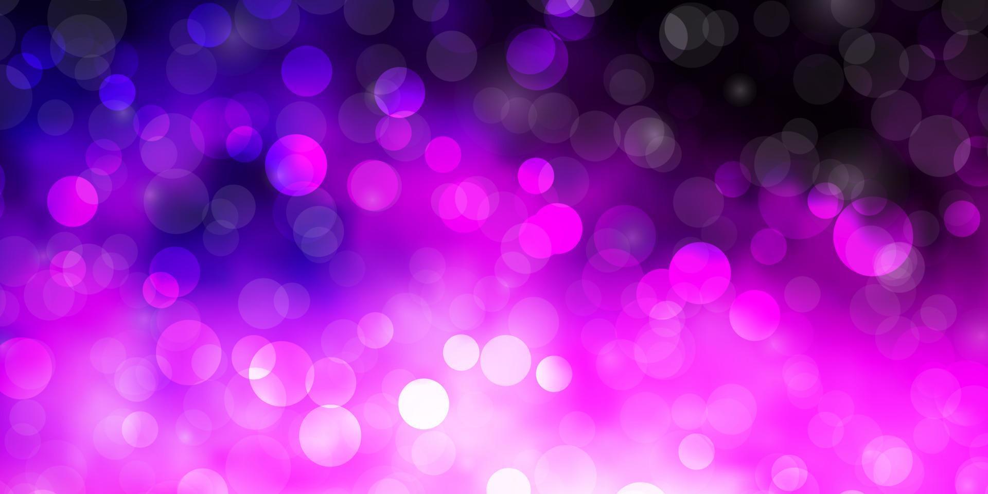 plantilla de vector de color púrpura oscuro, rosa con círculos.