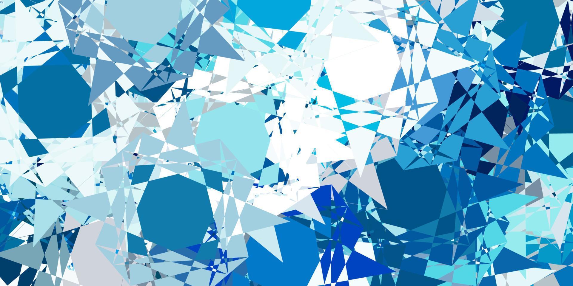 textura de vector azul claro con triángulos al azar.