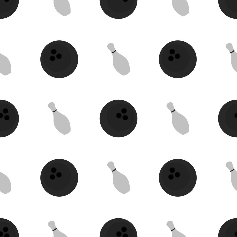 bowling pin and bowling ball seamless pattern vector