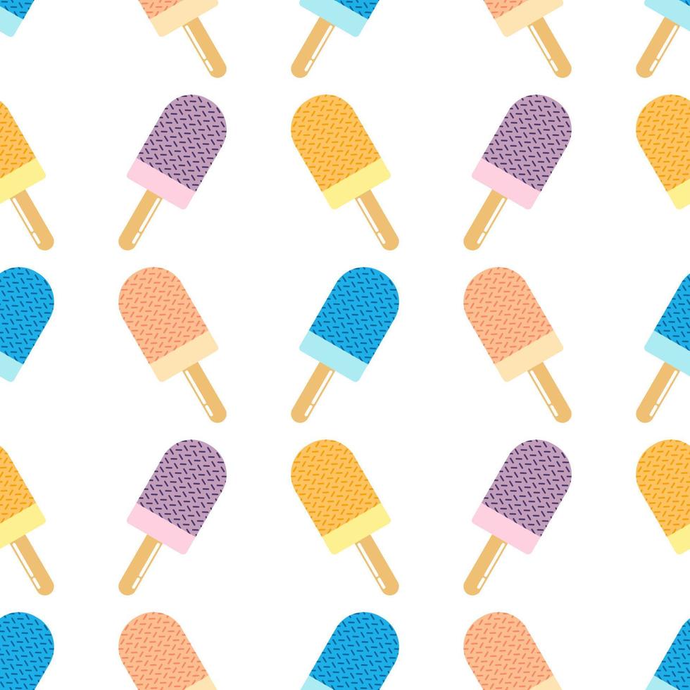 colorful ice cream seamless pattern vector