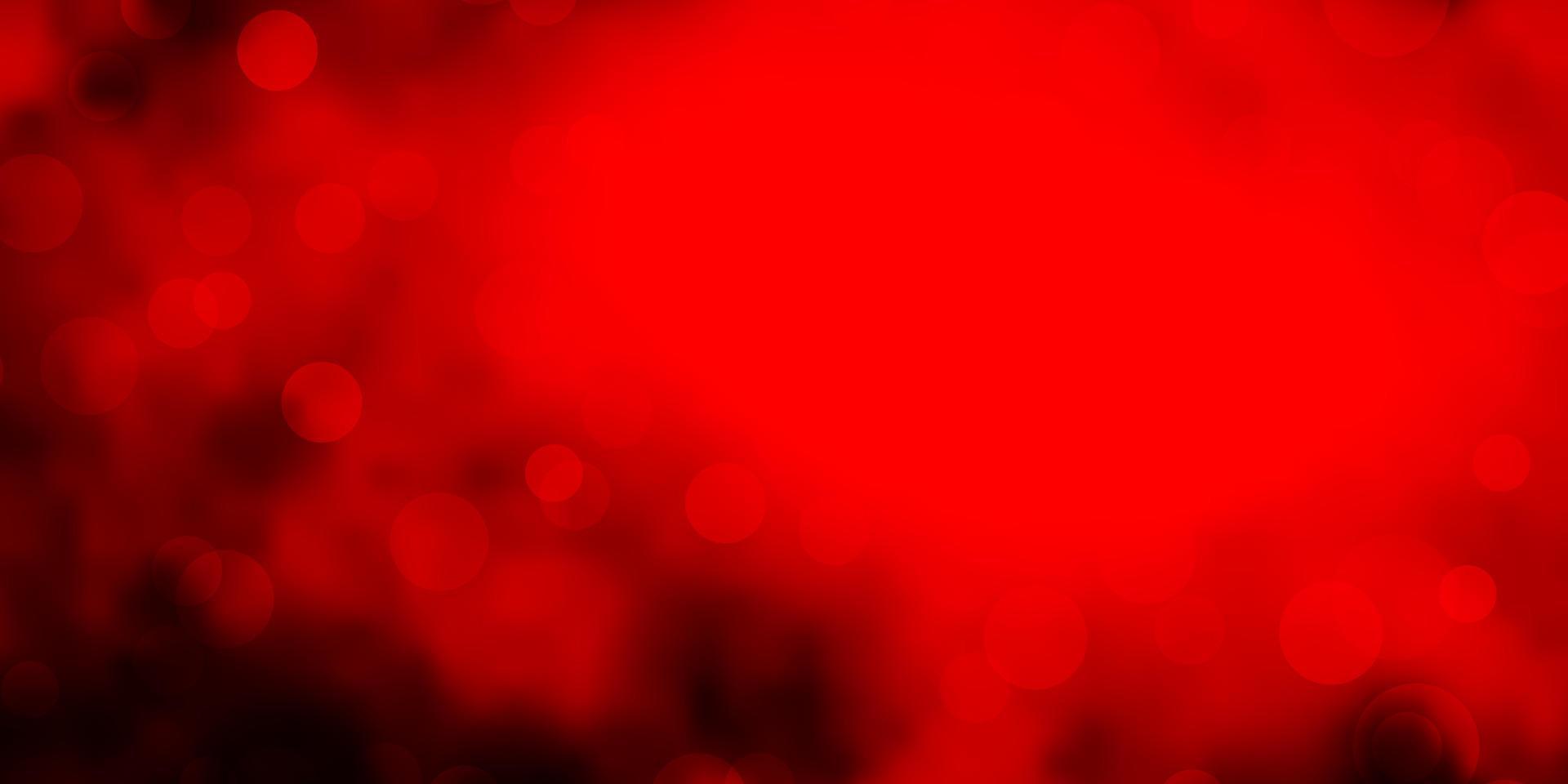 Dark Red vector background with circles.