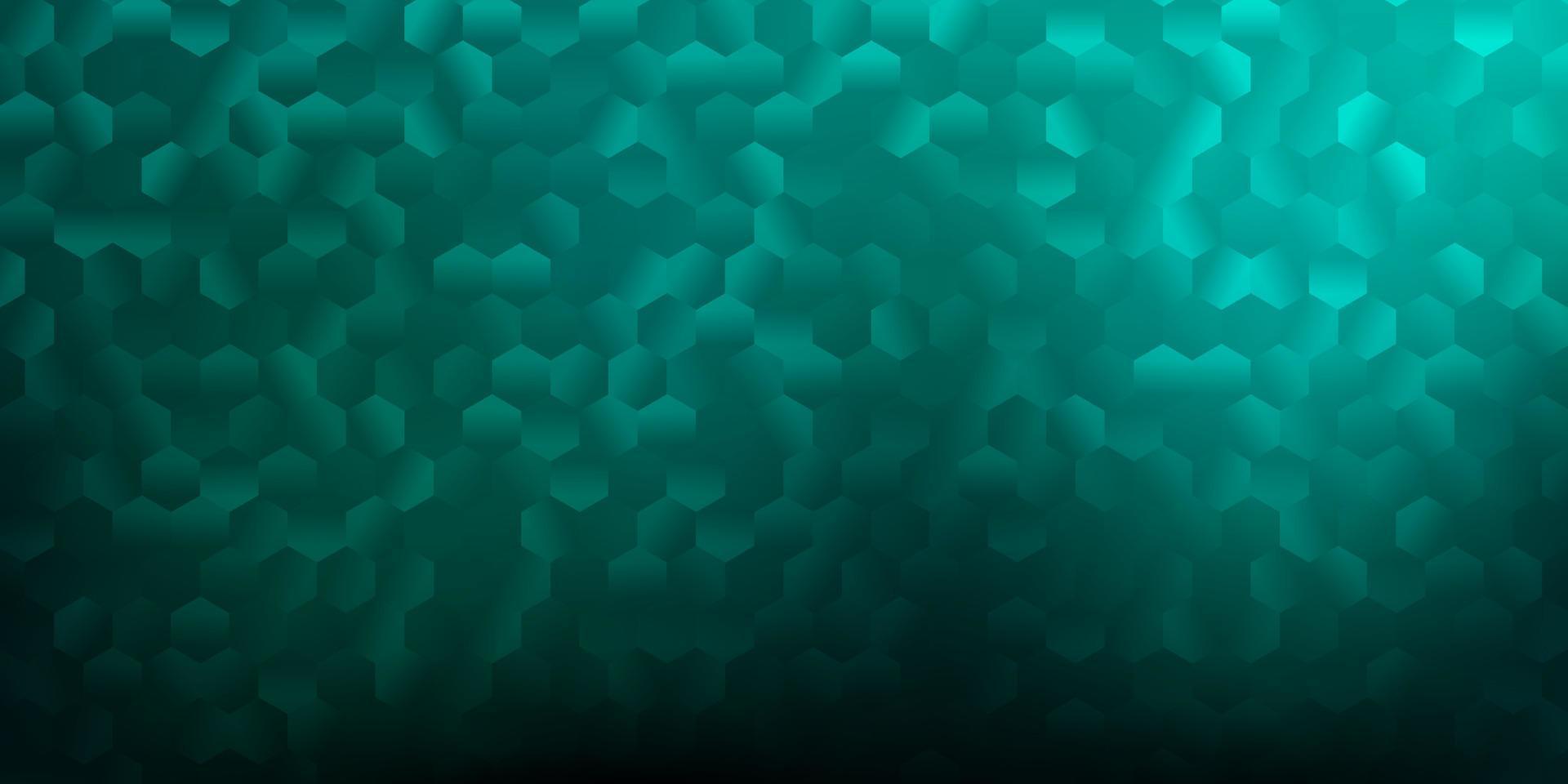 Fondo de vector azul oscuro, verde con un lote de hexágonos.