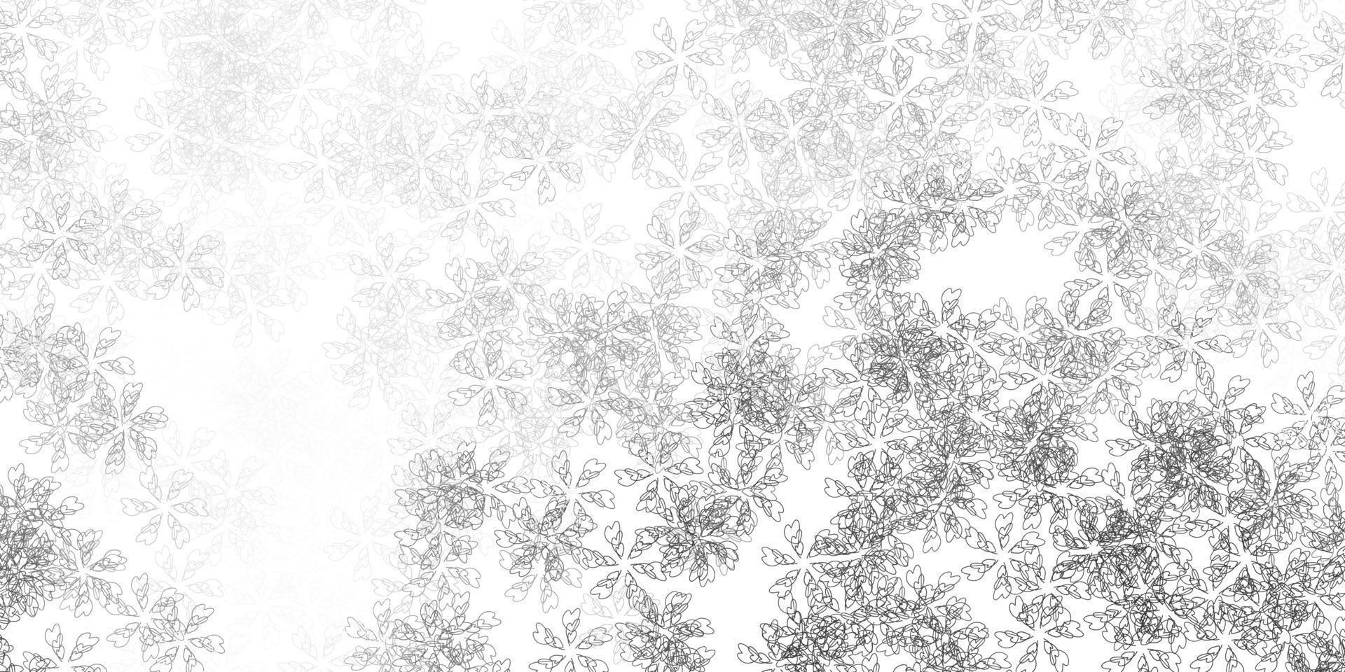 patrón abstracto de vector gris claro con hojas.