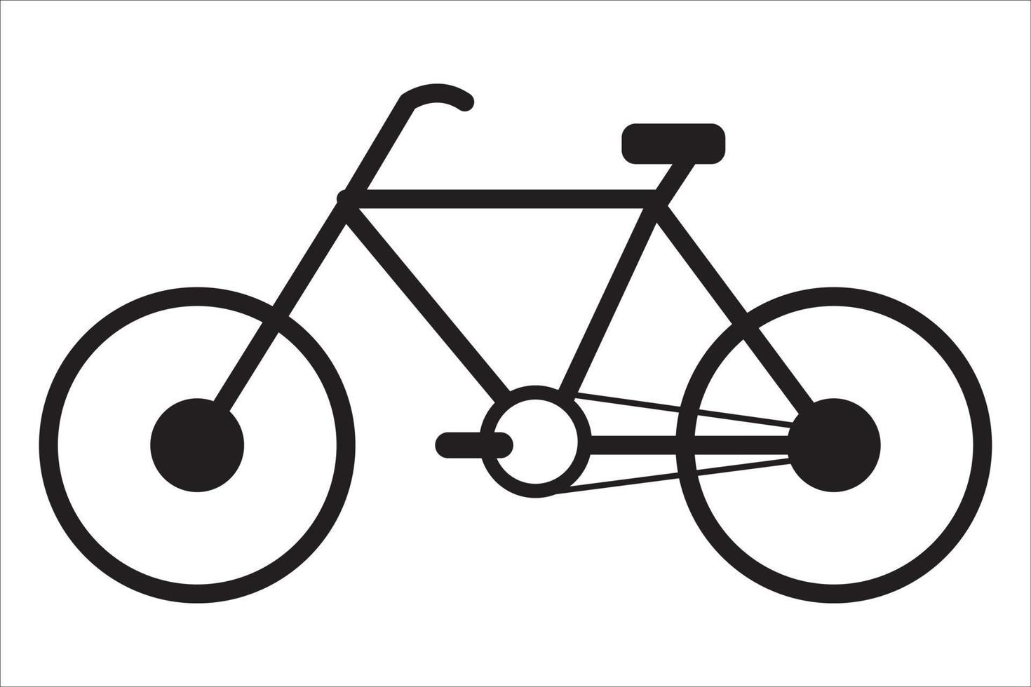 bicycle isolated on white background. Black flat vector bicycle icon. Simple vector symbol illustration in line art, outline icon.