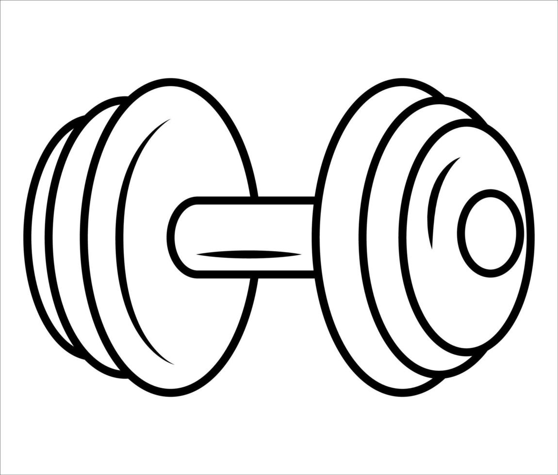 Dumbbell icon. Icon for fitness, sport, bodybuilding. Simple vector illustration with thin black line.