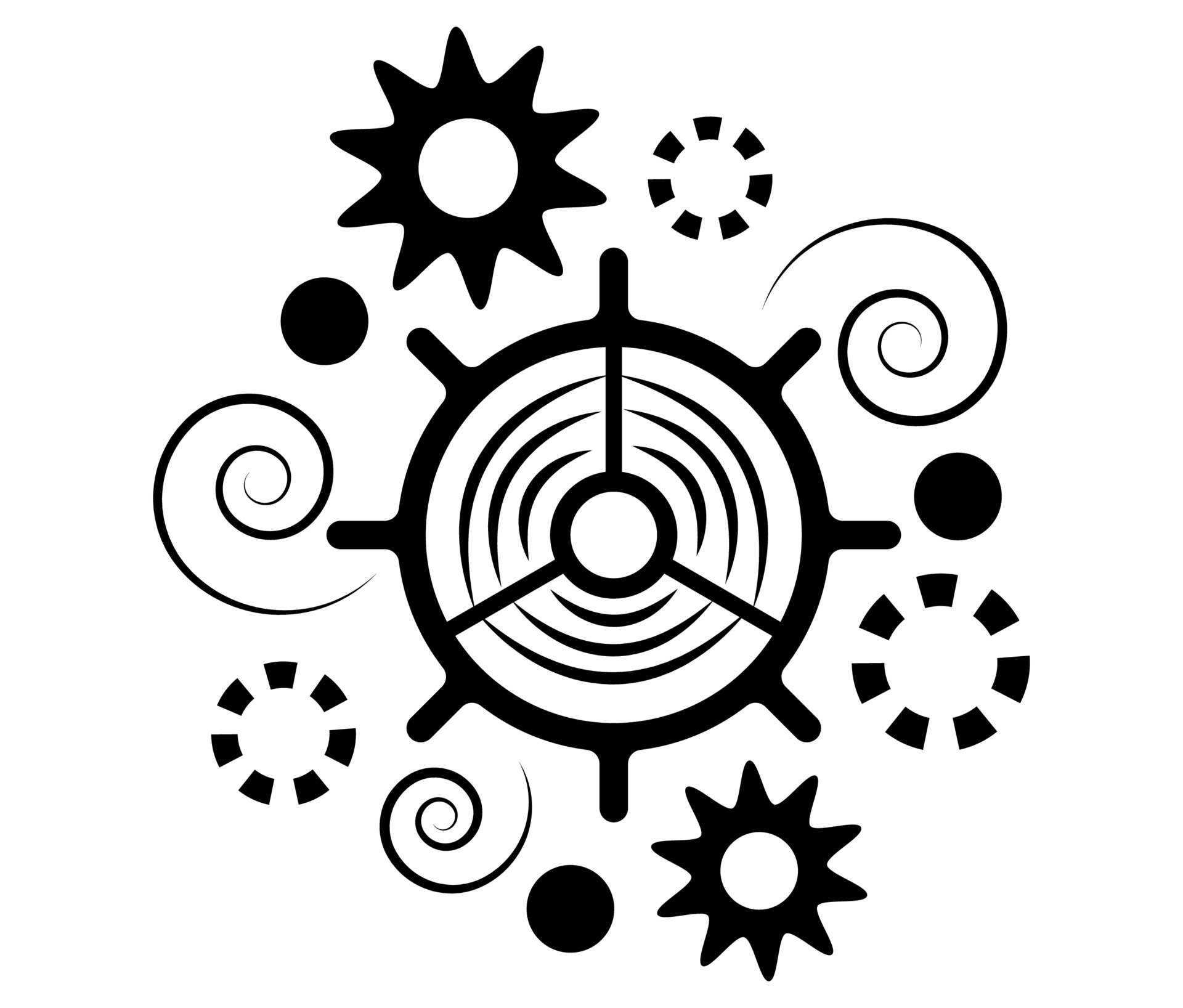 Clock gears. Black and white watch mechanic gears, moving parts