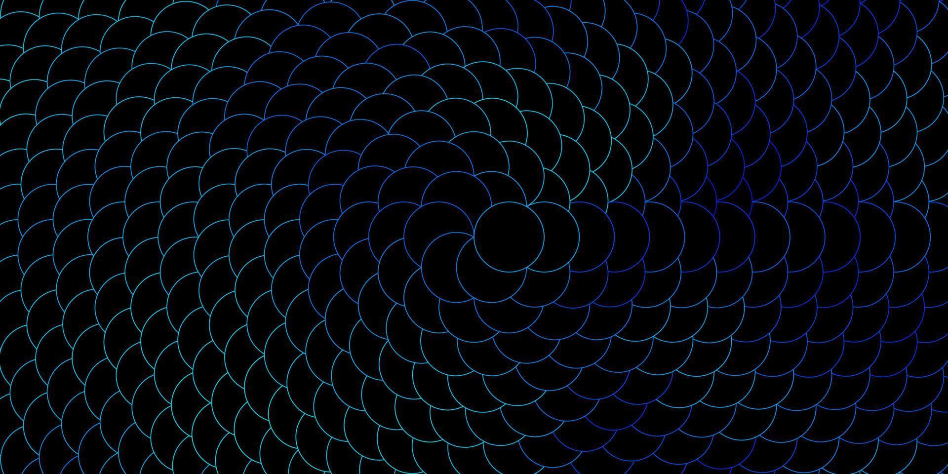 Telón de fondo de vector azul oscuro con círculos.