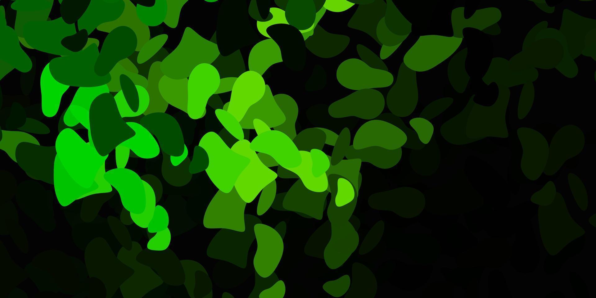 Dark green vector background with random forms.