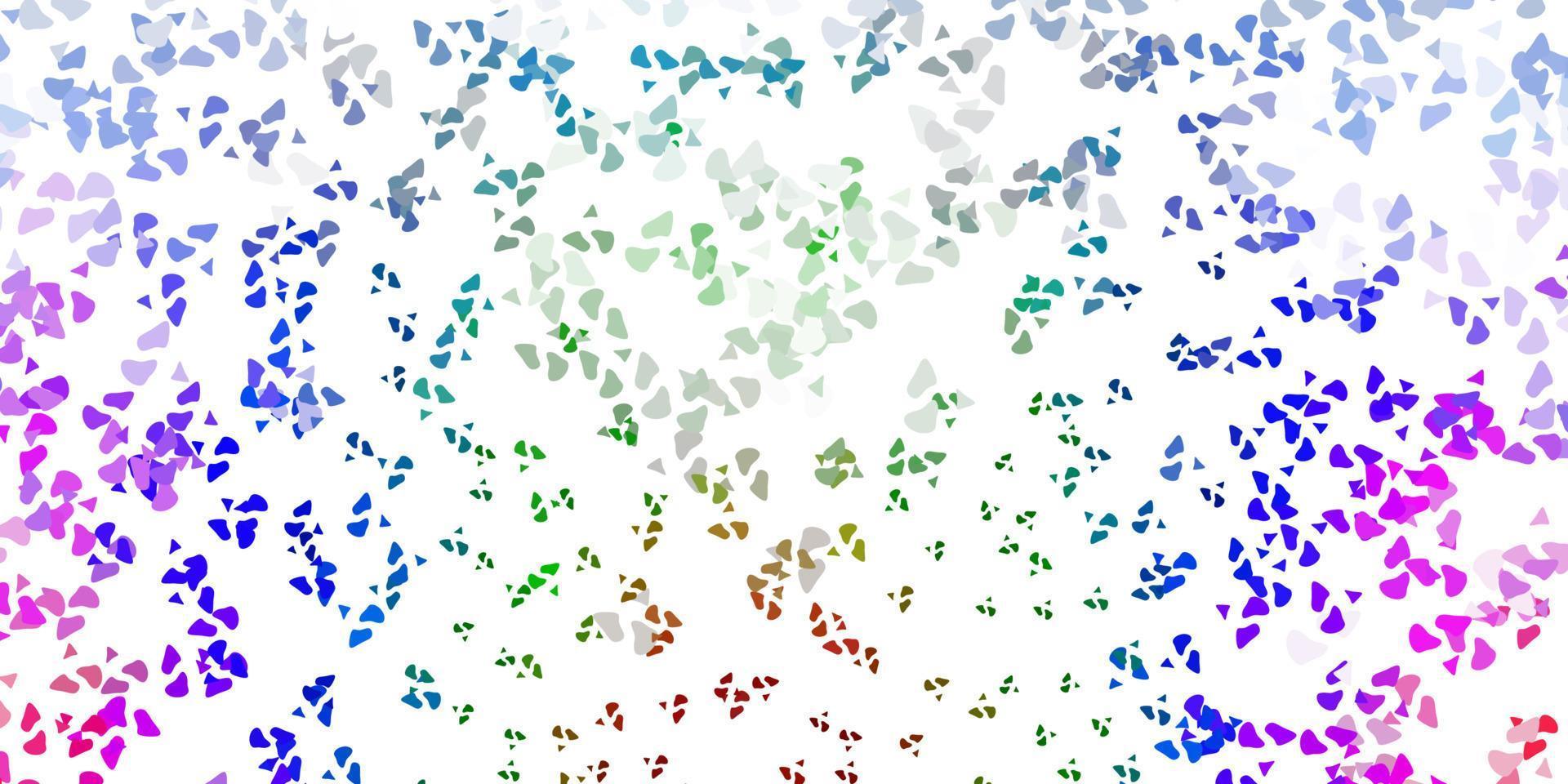 Fondo de vector multicolor claro con formas aleatorias.