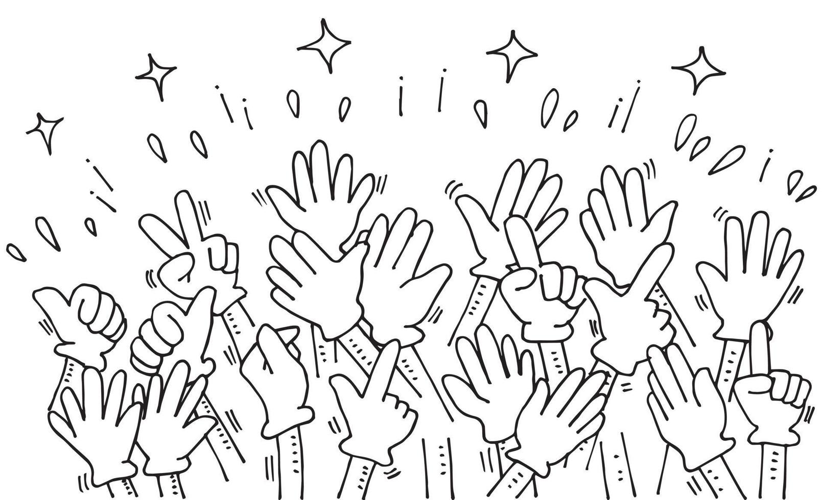 Applause hand draw. Vector illustration.