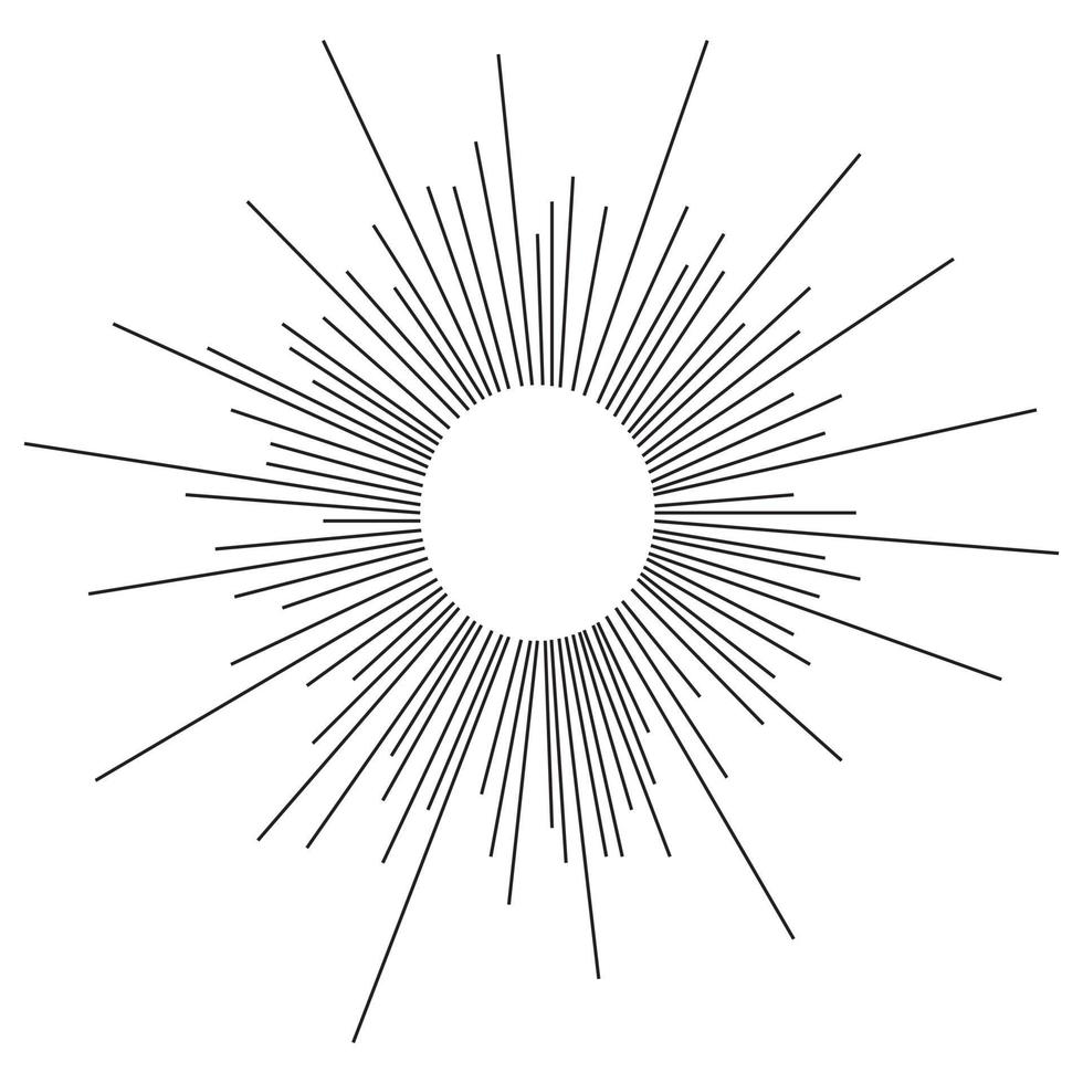 Starburst, sunburst element. Vector illustration