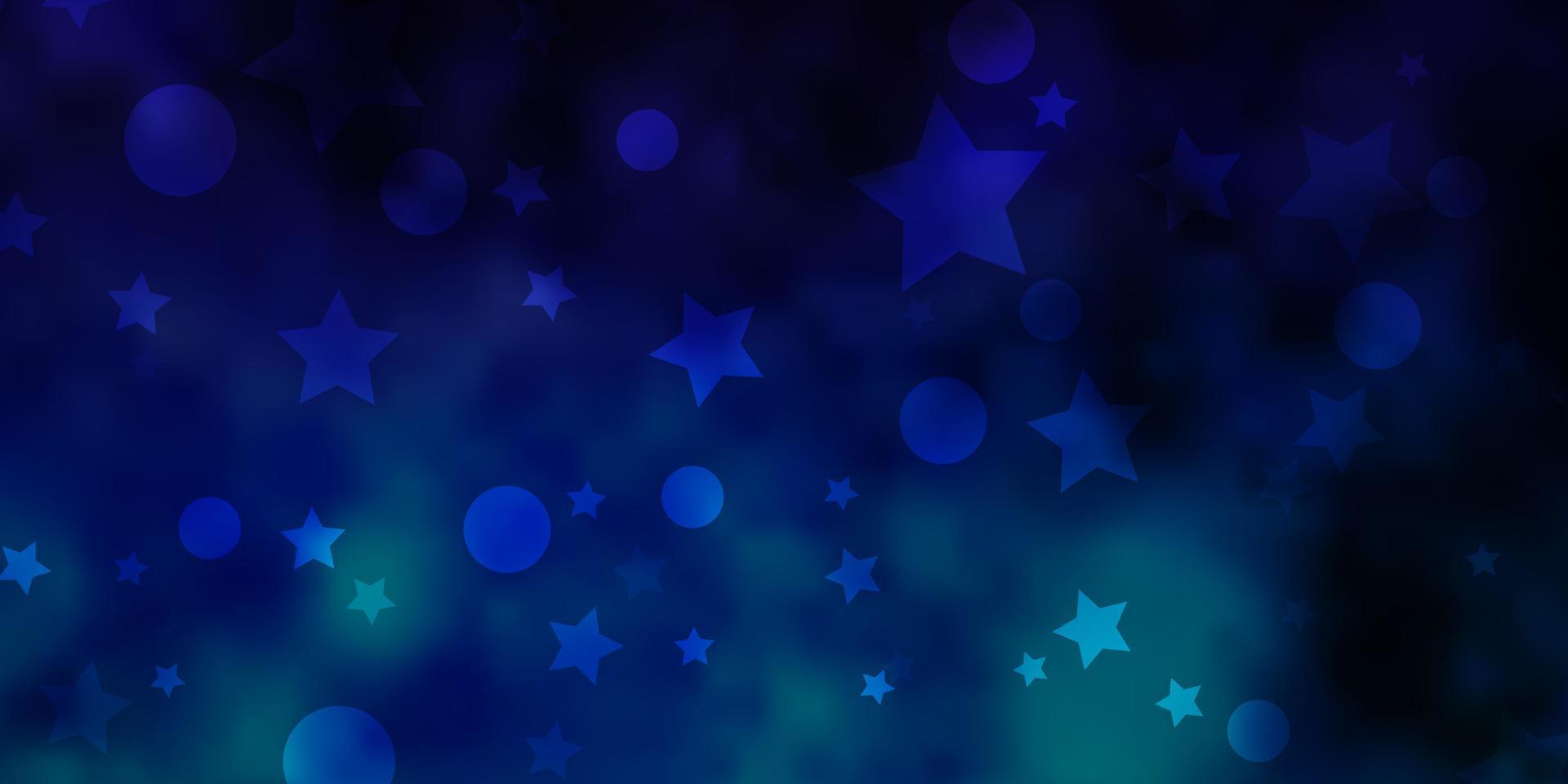 Fondo de vector de color rosa oscuro, azul con círculos, estrellas.