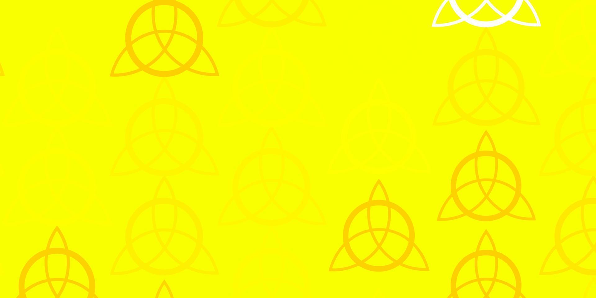 Light Green, Yellow vector background with occult symbols.