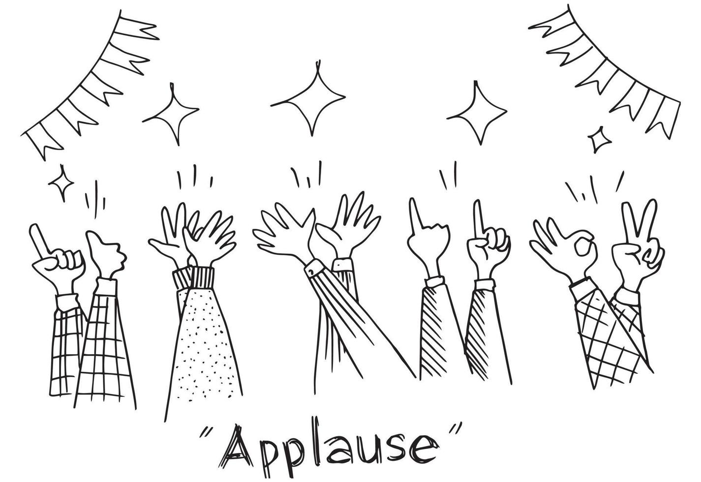 Applause hand draw. Vector illustration.