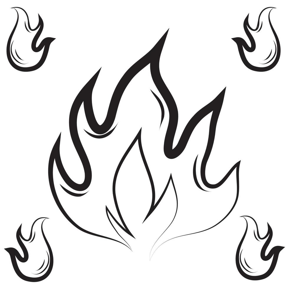 Free Vector | Hand drawn fire outline illustration